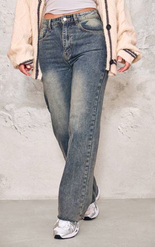 Jean Droit À Ourlet Effiloché | Taille 42 - PrettyLittleThing - Modalova
