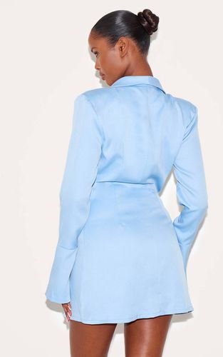 Light Blue Robe Blazer À Double Boutonnage Et Manches Évasées | Taille 42 - PrettyLittleThing - Modalova