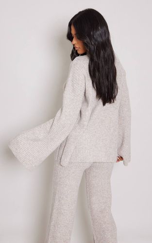 Brown Synthétiquell Oversize En Maille Côtelée Luxe Tall | Taille Small - PrettyLittleThing - Modalova