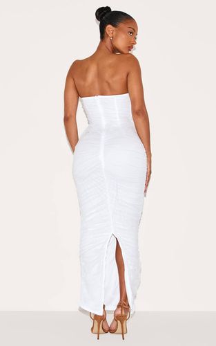White Robe Maxi Bandeau Corset En Mesh Sculptant | Taille 34 - PrettyLittleThing - Modalova