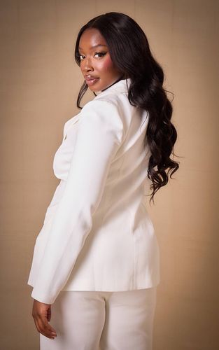White Blazer Ajusté Tissé Premium Plus Coordonné | Taille 46 - PrettyLittleThing - Modalova