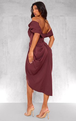 Robe Mi-longue Drapée À Corset Bardot | Taille 32 - PrettyLittleThing - Modalova