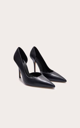 Black Escarpins À Talons Hauts En Synthétiquecuir À Bout Pointu Et Découpes Incurvées | Taille 33 - PrettyLittleThing - Modalova