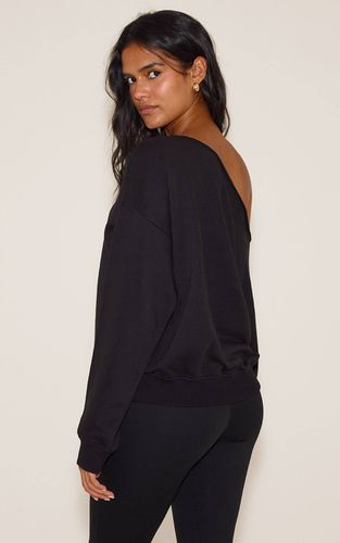 Black Sweat-shirt Surdimensionné À Épaule Dénudée | Taille XS - PrettyLittleThing - Modalova