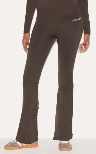 Pantalon De Yoga Évasé Taille Haute Avec Détails Côtelés Sans Couture Plt Sport | Taille 2XL - PrettyLittleThing - Modalova