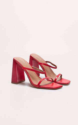 Red Mules À Talon Bloc Haut En Synthétique Bout Carré Avec Double Bride | Taille 31 - PrettyLittleThing - Modalova