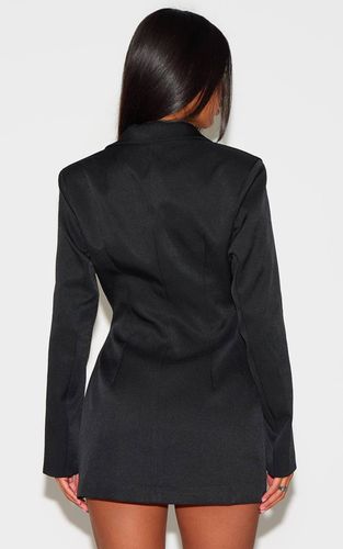 Black Robe Blazer Cintrée À La Taille À Double Boutonnage En Tissu Tissé | Taille 42 - PrettyLittleThing - Modalova