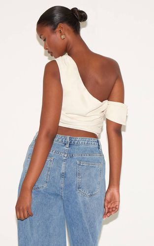 Cream Corset Drapé En Tissu Tissé | Taille 32 - PrettyLittleThing - Modalova