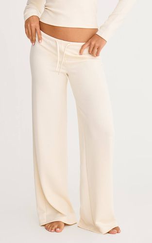 Pantalon Droit Taille Basse À Cordon De Serrage En Tissu Doux Premium | Taille 44 - PrettyLittleThing - Modalova