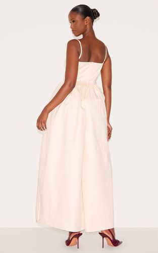 Cream Combinaison Pantalon Large À Détail Corset Froncé Premium | Taille 34 - PrettyLittleThing - Modalova