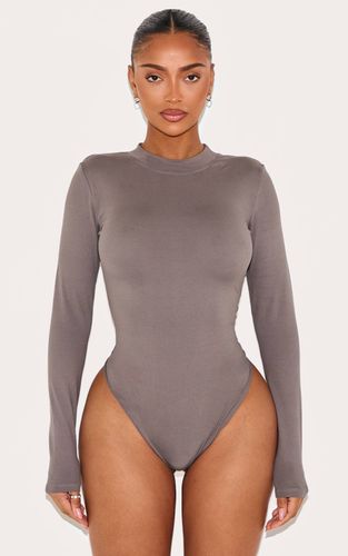 Charcoal Body Sculptant À Manches Longues | Taille XS - PrettyLittleThing - Modalova
