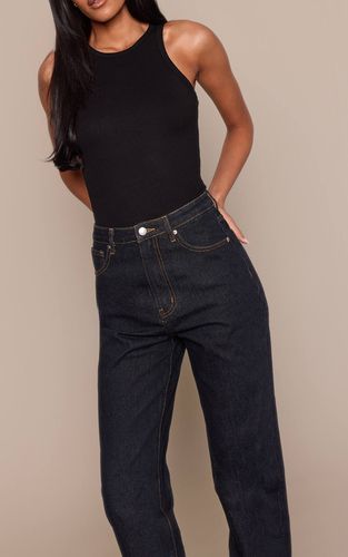Dark Indigo Jean Droit Taille Haute Pour Grandes Tailles | Taille 42 - PrettyLittleThing - Modalova