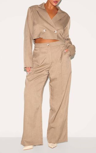 Mushroom Pantalon Large Tailleur Tissé Grande Taille Coordonné | Taille 56 - PrettyLittleThing - Modalova
