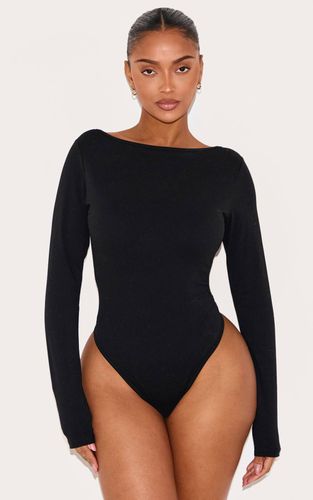 Black Body Sculptant Shape Col Bateau Manches Longues Avec Soutien-gorge Intégré | Taille 46 - PrettyLittleThing - Modalova