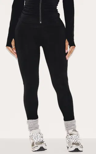 Black Legging Taille Haute Froncé Shape Active | Taille 36 - PrettyLittleThing - Modalova
