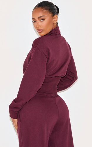 Wine Sweat-shirt Ajusté Zippé Shape | Taille 34 - PrettyLittleThing - Modalova