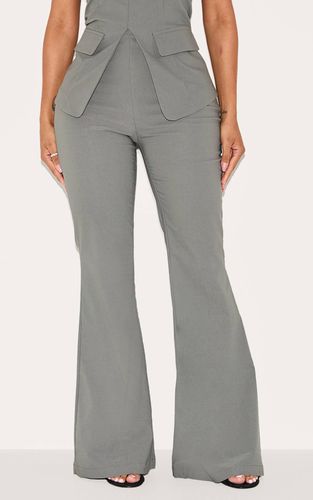 Charcoal Pantalon Évasé Taille Haute En Tissu Extensible Shape | Taille 34 - PrettyLittleThing - Modalova
