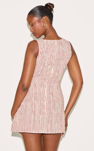 Red Robe À Rayures Col Bateau | Taille 42 - PrettyLittleThing - Modalova