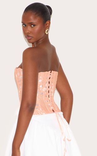 Peach Corset En Dentelle Florale Transparente Texturée | Taille 42 - PrettyLittleThing - Modalova