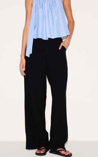 Black Pantalon Droit Ajusté En Mélange De Lin | Taille 42 - PrettyLittleThing - Modalova
