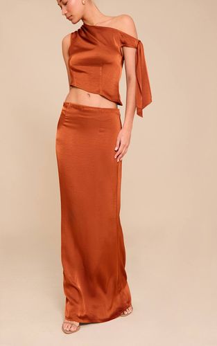 Rust Jupe Longue Satinée Taille Mi-haute | Taille 34 - PrettyLittleThing - Modalova