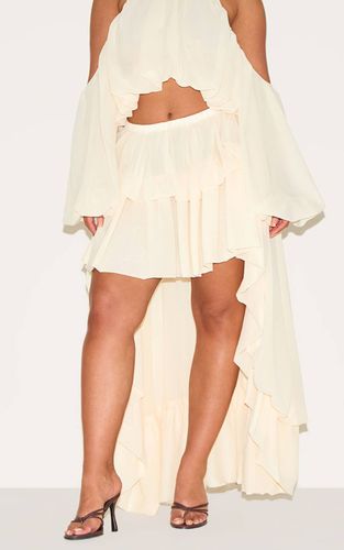 Cream Jupe Longue Évasée En Mousseline À Volants Étagés Shape Co-ord | Taille 42 - PrettyLittleThing - Modalova
