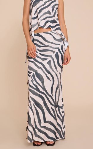 Zebra Jupe Longue Coordonnée Taille Basse À Imprimé Fluide Avec Liens Sur Les Côtés | Taille 32 - PrettyLittleThing - Modalova