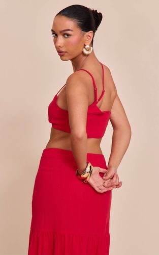 Tomato Red Brassière Courte À Torsade Frontale Assortie | Taille 42 - PrettyLittleThing - Modalova