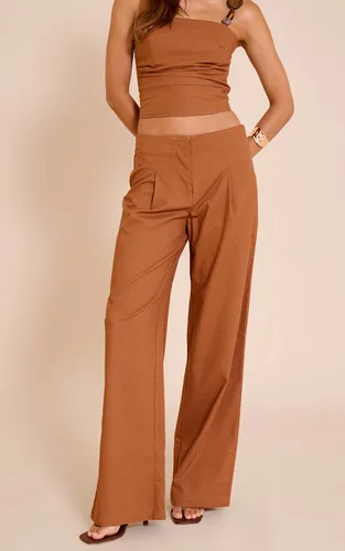 Pantalon Droit Taille Mi-haute En Tissu Tissé | Taille 32 - PrettyLittleThing - Modalova