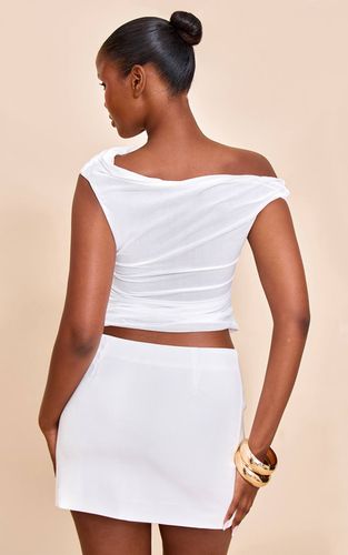 Haut Long En Mousseline Stretch Avec Détails Froncés | Taille 32 - PrettyLittleThing - Modalova