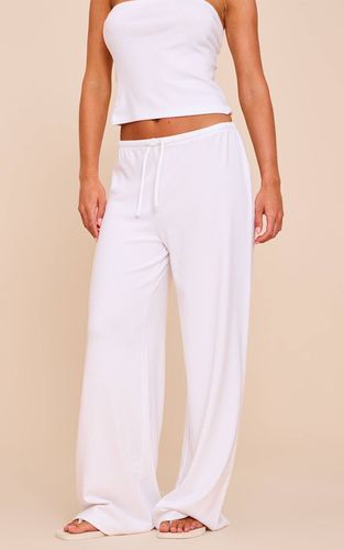 Cream Pantalon Large Côtelé En Modal Avec Cordon De Serrage Ensemble Coordonné Petite | Taille Medium - PrettyLittleThing - Modalova