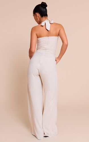 Natural Combinaison Pantalon Large À Bandeau Effet Lin | Taille 40 - PrettyLittleThing - Modalova