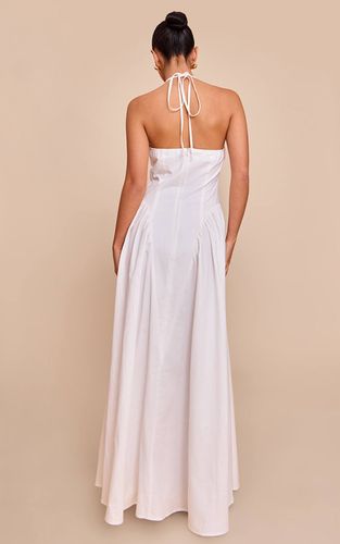 White Robe Midaxi Plongeante Dos Nu En Tissu Tissé | Taille 40 - PrettyLittleThing - Modalova