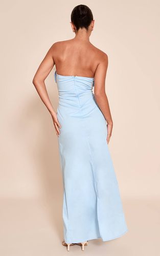 Blue Robe Longue Bustier À Poitrine Froncée | Taille 32 - PrettyLittleThing - Modalova