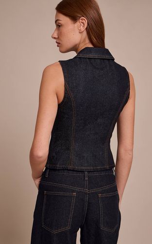 Indigo Gilet En Jean Brut À Fermeture Éclair | Taille 32 - PrettyLittleThing - Modalova