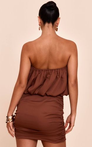 Chocolate Brown Ensemble Haut Boule Bouffant Froncé En Mousseline | Taille 42 - PrettyLittleThing - Modalova