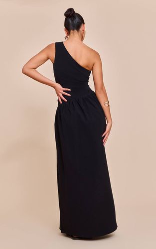 Black Robe Maxi Asymétrique Une Épaule En Tissu Extensible Tissé | Taille 32 - PrettyLittleThing - Modalova