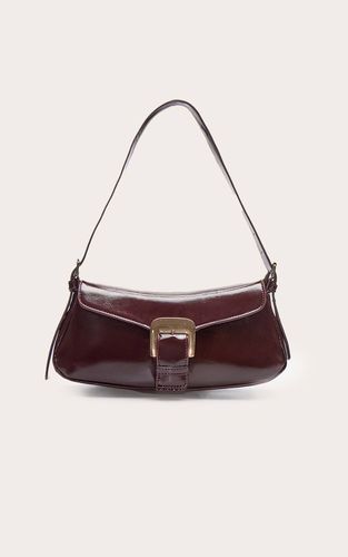 Burgundy Sac À Bandoulière En Synthétiquecuir Plissé Avec Boucle - PrettyLittleThing - Modalova
