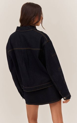 Veste En Jean Oversize À Détails Plissés | Taille 42 - PrettyLittleThing - Modalova