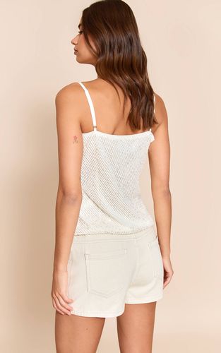 Cream Caraco À Bretelles Texturé Avec Détails De Sequins | Taille 32 - PrettyLittleThing - Modalova