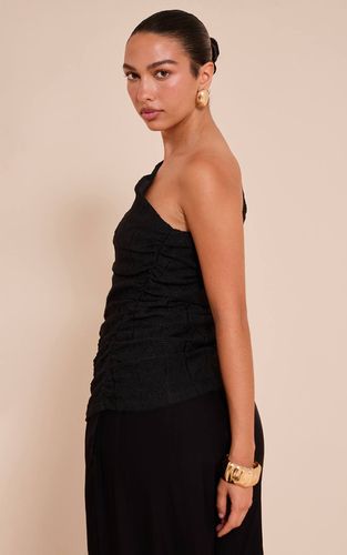Black Haut Froncé Asymétrique À Une Épaule En Crochet Texturé | Taille 32 - PrettyLittleThing - Modalova