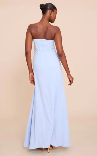 Light Blue Robe Longue Bustier En Tissu Tissé Ajusté | Taille 42 - PrettyLittleThing - Modalova