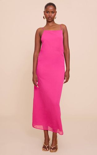 Pink Robe Longue Tissée À Bretelles Avec Détails De Finition | Taille 34 - PrettyLittleThing - Modalova