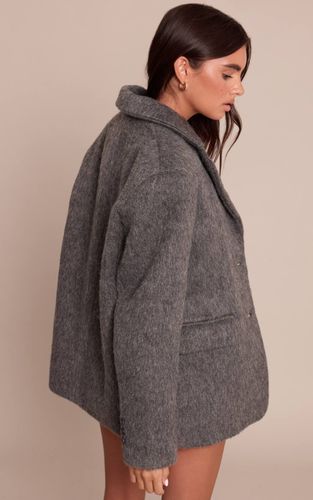 Charcoal Blazer Oversize Effet Laine Brossée | Taille XS - PrettyLittleThing - Modalova