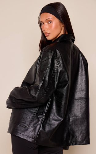 Black Veste Oversize En Synthétique | Taille XS - PrettyLittleThing - Modalova