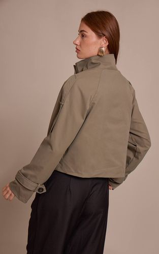 Olive Trench Court À Col Montant Et Double Boutonnage | Taille Large - PrettyLittleThing - Modalova
