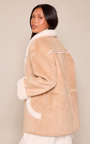Aviateur Oversize Doublure Imitation Mouton | Taille XS - PrettyLittleThing - Modalova