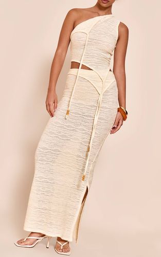 Jupe Longue Asymétrique À Perles Texturées | Taille 42 - PrettyLittleThing - Modalova