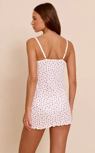 White Robe De Pyjama Mini Pointelle Imprimé Cœurs | Taille Small - PrettyLittleThing - Modalova