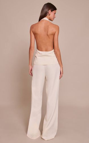 Cream Combinaison Pantalon Droit Avec Gilet | Taille 44 - PrettyLittleThing - Modalova